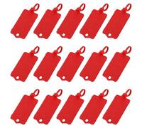 SYEYCW 50 Pièces Étiquettes en Plastique Imperméables, 6.3 x 3.7cm Inscriptibles Étiquettes d'Expédition en Plastique Vierges, Réutilisables, pour Clés, Bagages, Logistique, Rouge
