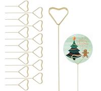 SYEYCW 50 Pièces Supports de Cartes Florales, Porte-Cartes Floral en Forme de Cœur, Mémo Clips en Métal, Table Menu en Bâton, pour les Décorations de Bouquet de Faveurs de Fête de Mariage