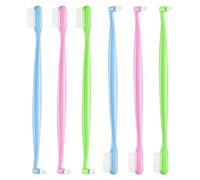 SYEYCW 6 Pièces Brosses à Dents Orthodontiques à Double Extrémité, Brosses Douce à Dents à Poils en V, Brosse à Dents Conique Touffetée, pour Nettoyer les Appareils Orthodontiques
