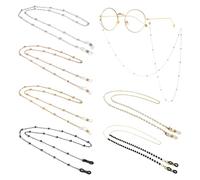 SYEYCW 6 Pièces Chaine pour Lunette, Chaine Lunettes Femme, Chaine Lunette Attache Femme, Chaîne de Lunettes en Métal, Perle Lunettes Chaîne, Accessoires pour Lunettes, pour Femmes Hommes