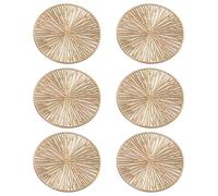 SYEYCW 6 Pièces Dessous de Verre Antidérapants, Réutilisables Dessous de Verre Doré, pour Boissons Chaudes et Froides, 10cm Sets de Table Ronds en PVC, pour Cuisine, Salon, Bureau, Café, Bar