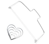 SYEYCW 6 Pièces Ensemble de Pâtisserie en Acier Inoxydable, 1 Pièces Coupe-Gâteau à de Dentelé Double Fil Réglable, 5 Pièces Emporte-Pièces en Forme de Cœur, pour Biscuits, Pâtisseries, Fondants