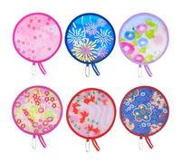 SYEYCW 6 Pièces Eventail Rond Pliable, Evantail de Poche, Pliant Main Ventilateur, Mini Eventail de Poche Rond, Éventails Pop up Rond Pliant, Eventail à Main Portable, pour Festival, Mariage, Fête