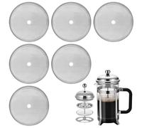 SYEYCW 6 Pièces Filtres en Mailles de Rechange pour Cafetière, 10 cm Réutilisable en Acier Inoxydable Filtre de Presse Française, pour Cafetières à Piston de 1000 ml / 34 oz / 8 Tasses