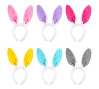 SYEYCW 6 Pièces Oreilles de Lapin Bandeau, Bandeau Oreilles de Lapin de Pâques, Bandeaux à Oreilles de Lapin en Peluche pour Enfants Adultes, pour Pâques, Fête, Accessoire de Déguisement, Cosplay
