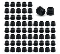 SYEYCW 60 Pièces Bouchons à Lamelles Ronds Noir, 16mm Bouchon en Plastique pour Pieds de Meubles, Bouchon Pied de Chaise, Bouchon Tube Capuchons de Protection, pour Chaises, Canapés, Tables, Étagères