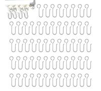 SYEYCW 60 Pièces Crochets Agrafes pour Rideaux, Rouleaux de Tringle à Rideaux Glissières, Crochets de Rideau en Métal, Crochet pour Rideaux, Crochets Rideaux, pour Porte et Fenêtre Rideau de Douche