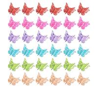 SYEYCW 60 Pièces Mini Pince Cheveux Papillon, Pinces à Cheveux à Paillettes pour Filles, Morceaux D'Épingles À Cheveux de Papillon Coloré, Jolies Petites Mâchoires, pour Femmes et Filles