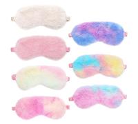 SYEYCW 7 Pièces Masque pour les Yeux en Peluche pour Dormir, Masque pour les Yeux Occultant, Ombre pour les Yeux Élastique pour les Voyages, la Sieste, la Nuit, la Fête, pour les Adultes Enfants