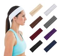 SYEYCW 8 Pièces Bandeau Femme de Sport Élastique en Coton pour Yoga, Course, Jogging, Cyclisme, Basket-Ball, Fitness, Pilates (8 Couleurs)