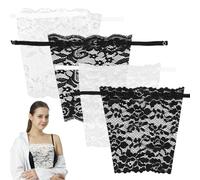 SYEYCW 8 Pièces Cache Décolleté, Dentelle pour Décolleté, Inserts de Soutien-Gorge à Clipser pour Femme, Morceaux de Dentelle Sans Bretelles, Cache Decollete Femme, pour Gilets et aux Robes pour Femme