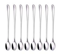 SYEYCW 8 Pièces Cuillere a Cafe, Cuillère à Long Manche de 19.5 cm, Cuillère à Café en Acier Inoxydable, pour Latte Café, Expresso, Cocktail, Chocolat Chaud, Boissons Chaudes, Dessert et Crème Glacée