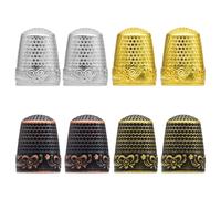 SYEYCW 8 Pièces dé à Coudre, Protection des Doigts en Métal, Vintage dés à Coudre Métal, Doigt Dé à Coudre, pour Couture à la Main, Pousse-Aiguille, Accessoires de Matelassage, Outils de Bricolage