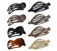 SYEYCW 8 Pièces Pince à Cheveux pour Femme, 3 Styles Clips de Cheveux, Antidérapante Hair Clip, Tenue Forte pour les Pinces à Cheveux, Pinces à Cheveux Plates Françaises, pour Femmes et Filles