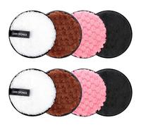 SYEYCW 8 Pièces Tampons Démaquillants, Coton Démaquillant Lavable, Réutilisable Double Face Disque Démaquillant, Tampons Nettoyant pour le Visage en Microfibre, pour Tous les Types de Peau, 4 Couleurs