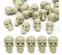 SYEYCW 80 Pièces Mini Têtes de Mort en Plastique, Décorations d'halloween, Tête de Squelette Mini Réalistes, Mini Crânes Décor, pour Halloween, Carnaval, Fête d'horreur, Décoration de Pot de Fleurs