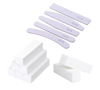 SYEYCW Lot de 13 limes à ongles et bloc polissoir à ongles blanc, 5 limes à ongles professionnelles grain 100/180, 8 blocs de polissage à ongles grain 120, ponçage lissant, polissage pour ongles en