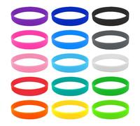 SYEYCW Lot de 15 bracelets en silicone personnalisables, élastiques en silicone, colorés, antistatiques, pour équipes sportives, jeux, fêtes, événements, marqueurs de tasse - 15 couleurs