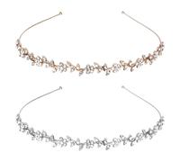 SYEYCW Lot de 2 couronnes de mariée, couronne princesse, serre-tête pour femme, élégante, pour mariage, première communion et mariée