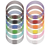 SYEYCW Lot de 36 grands porte-clés en fil métallique résistant à la rouille, porte-clés coloré en acier inoxydable, pour accrocher des porte-clés, des étiquettes d'identification de bagages, des