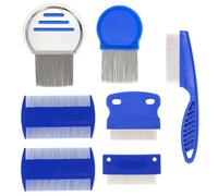 SYEYCW Lot de 7 peignes à poux, micro spirale, précision double face, peignes à dents en acier inoxydable, prise en main confortable, facile à nettoyer, pour enfants, adultes, animaux domestiques