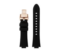 SYFCSEW Bracelet de montre en caoutchouc de silicone compatible avec Maserati Trident R8821108039 R8821108038 Bracelet de sport à sangle de bouche personnalisée 21 mm 24 mm(Black-rosegold B,24mm)