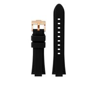 SYFCSEW Bracelet de montre en caoutchouc de silicone compatible avec Maserati Trident R8821108039 R8821108038 Bracelet de sport à sangle de bouche personnalisée 21 mm 24 mm(Black-rosegold A,24mm)