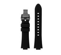 SYFCSEW Bracelet de montre en caoutchouc de silicone compatible avec Maserati Trident R8821108039 R8821108038 Bracelet de sport à sangle de bouche personnalisée 21 mm 24 mm(Black-black B,24mm)