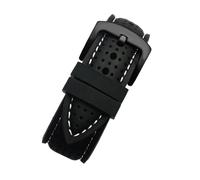 SYFCSEW Bracelet de montre étanche en caoutchouc de silicone souple et respirant for homme 20 mm 22 mm 24 mm compatible avec la chaîne de montre de sport Seiko Citizen Mido Tissot(White line-black,21m