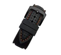 SYFCSEW Bracelet de montre étanche en caoutchouc de silicone souple et respirant for homme 20 mm 22 mm 24 mm compatible avec la chaîne de montre de sport Seiko Citizen Mido Tissot(Orange line-black,20