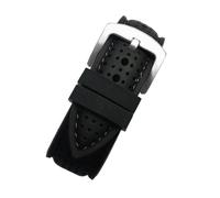 SYFCSEW Bracelet de montre étanche en caoutchouc de silicone souple et respirant for homme 20 mm 22 mm 24 mm compatible avec la chaîne de montre de sport Seiko Citizen Mido Tissot(Black line-silver,20