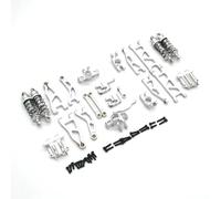 SYFDGDV RC Pièces Voiture Compatible avec ARRMA pour Granit pour Typhon pour Grom 1/18 RC Pièces De Voiture Amortisseur en Métal Pièces Vulnérables Grand Kit Ensemble De 10 Pièces(Silver)
