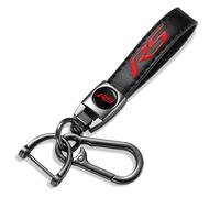 SyFednn Porte-clés Cuir Véritable Compatible avec Chevrolet Camaro RS, Porte Clé Voiture Personnalisable Court, Accessoire Clé Voiture Femme, Noir