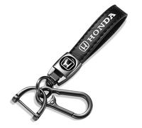 SyFednn Porte-clés Cuir Véritable Compatible avec Honda e/CR-V/CRV/Civic/HR-V Porte Clef, Porte Clé Voiture Personnalisable Court - Accessoire Clé Voiture Homme Femme, Noir