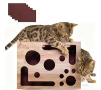 SYFFWZH Cat Scratch Puzzle Enrichment Box, Cat Nail File Enrichment Box, Nail File Stress Free Alternative to Clippers and Grinders, Sandpaper Inside for Indoor Cats Scratching