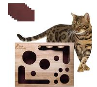 SYFFWZH Cat Scratch Puzzle Enrichment Box, Cat Nail File Enrichment Box, Nail File Stress Free Alternative to Clippers and Grinders, Sandpaper Inside for Indoor Cats Scratching