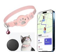 SYFFWZH Collier GPS Chat, Traceur GPS Chat Tracker, sans Abonnement Mensuel, sans Carte SIM, Compatible avec Goo- gle ，Les Versions Android et iOS sont Disponibles dès Maintenant.