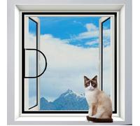 SYFFWZH Filet de Protection pour Chat de Taille Personnalisée,Filet de Sécurité Autocollant pour Chats avec Fermeture Éclair,Moustiquaire Anti-moustiques,Filets Anti-déchirure,Facile à Installer