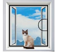 SYFFWZH Filet de Protection pour Chat de Taille Personnalisée,Filet de Sécurité Autocollant pour Chats avec Fermeture Éclair,Moustiquaire Anti-moustiques,Filets