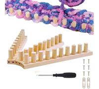 SYFFWZH Wooden Knitting Loom Kit with Installation Tools, Adjustable DIY Crafting Home Decor Easy Assembly Reusable Wooden Peg Frame Beginner Friendly Gift,