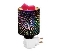 Syfunlv 3D Lampe Daromathérapie, Brûleur à Mazout électrique, Brûleur À Cire En Verre, Brûleur à Cire Fondant Diffuseur Dhuile Plus Chaud Veilleuse pour Femmes Fille Cadeaux Et Décor, 12 * 8 cm