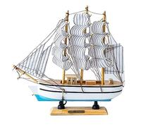Syfunlv Bois Nautique Maquette De Voilier,Modèle de Bateau à Voile en Bois,Voilier en Boi Decoration,23x23 cm,Fait à la Main,pour Accessoires Photo et Décoration d'intérieur,Style Nordique (Blanc)