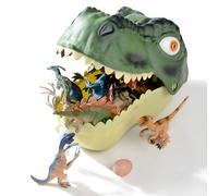 Syfunlv Dinosaure Jurassic Jouet,Dinosaure Jouets Realiste,Dinosaures Figurines,avec T-Rex,Carnotaurus,Boîte de Rangement,pour Enfants Garçons et Filles 3 4 5 6 7 Ans (Style 4)