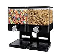 Syfunlv Distributeur de Céréales, Cornflakes Dispenser, Distributeur de céréales double/simple, Rangement pour muesli, cornflakes, Fruits secs, Bonbons, Riz, Plastique, Noir (Style 2)