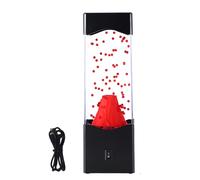 Syfunlv Lampe à Lave,Lampe Méduse,7 Couleur Lampe D'ambiance,Veilleuse Rouge Simulée D'éruption Volcanique,Lampe de nuit Rechargeable USB/piles,Silencieuse,pour Chambre,Salon (Style 1)