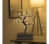 Syfunlv Lumière LED de Bonsaï d'arbre, Arbre Lumineux de à LED avec Fleurs de Cerisier, Arbre Lumineux décoratif, lumières LED, pour Noël, intérieur, décoration, Bureau, Chevet, Blanc Chaud