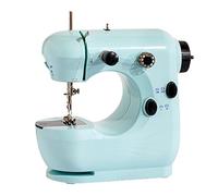 Syfunlv Machine à Coudre électrique, Machine à coudre légère et portable, Machine à Coudre pour Débutant, 2 vitesses, enfileur, pédale et tige amovible, Pieds anti-dérapants, 7.87*7.48*3.94in (cyan)