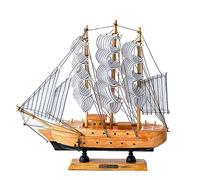 Syfunlv Nautique Maquette De Voilier,Modèle de bateau à voile en bois,Voilier en Boi Decoration,23x23cm,Fait à la main,pour Accessoires Photo et Décoration d'intérieur,Style Nordique (couleur du bois)