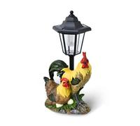 Syfunlv Ornements de Jardin D'extérieur avec Lampadaire,Lampes Solaires D'extérieur Résistantes aux Intempéries en Forme de Lapins,Statue Solaire en Résine,pour Patio,Pelouse,Cour,Porche (Style 3)