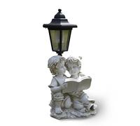 Syfunlv Ornements de Jardin D'extérieur avec Lampadaire,Lampes Solaires D'extérieur Résistantes aux Intempéries en Forme de Lapins,Statue Solaire en Résine,pour Patio,Pelouse,Cour,Porche (Style 4)
